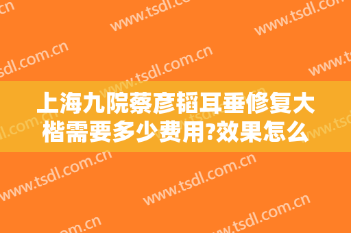 上海九院蔡彦韬耳垂修复大楷需要多少费用?效果怎么样?