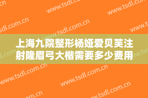 上海九院整形杨娅爱贝芙注射隆眉弓大楷需要多少费用?需要多久恢复?