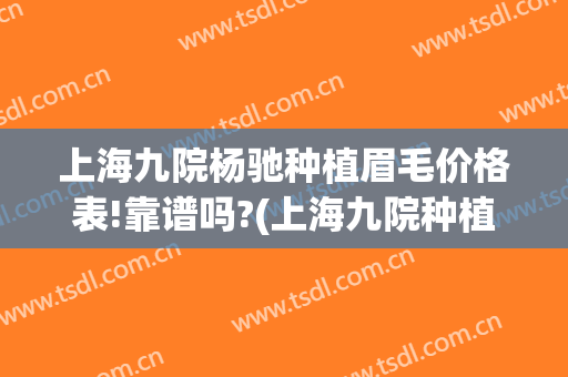 上海九院杨驰种植眉毛价格表!靠谱吗?(上海九院种植眉毛多少钱)