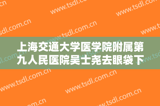 上海交通大学医学院附属第九人民医院吴士尧去眼袋下垂大楷需要多少钱?有哪些优势?