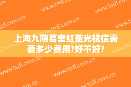 上海九院葛奎红蓝光祛痘需要多少费用?好不好?