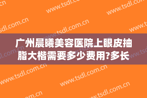 广州晨曦美容医院上眼皮抽脂大楷需要多少费用?多长时间恢复?(眼皮抽脂大概多少钱)