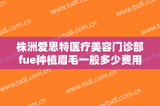 株洲爱思特医疗美容门诊部fue种植眉毛一般多少费用?有哪些优势?