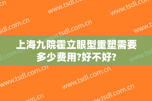 上海九院霍立眼型重塑需要多少费用?好不好?