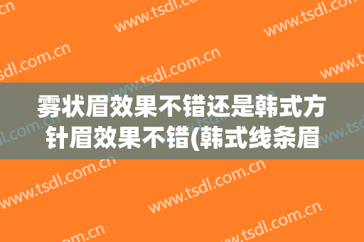 雾状眉效果不错还是韩式方针眉效果不错(韩式线条眉和雾眉区别)