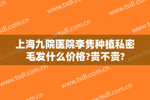 上海九院医院李隽种植私密毛发什么价格?贵不贵?