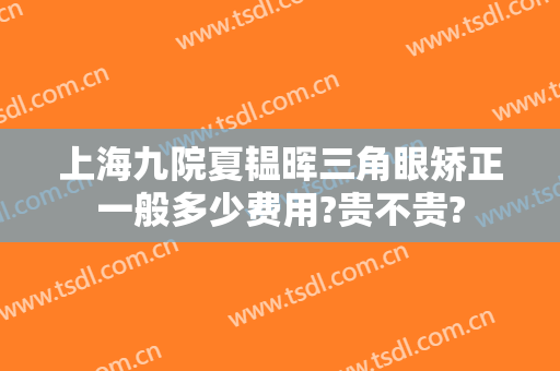 上海九院夏韫晖三角眼矫正一般多少费用?贵不贵?