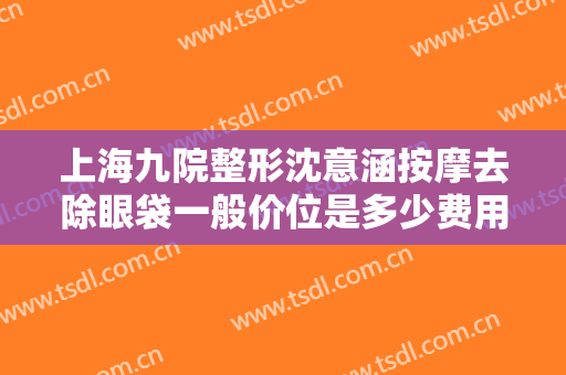 上海九院整形沈意涵按摩去除眼袋一般价位是多少费用?可靠吗?