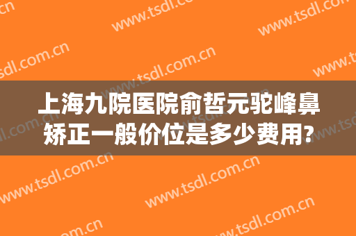 上海九院医院俞哲元驼峰鼻矫正一般价位是多少费用?贵不贵?(上海第九人民医院鼻子整形)