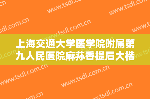 上海交通大学医学院附属第九人民医院麻荪香提眉大楷需要多少费用?需要多久恢复?