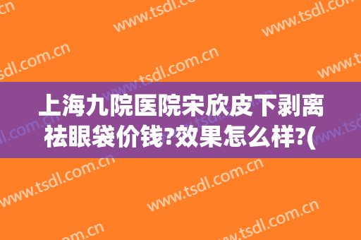 上海九院医院宋欣皮下剥离祛眼袋价钱?效果怎么样?(上海第九整形美容医院去眼袋价格)