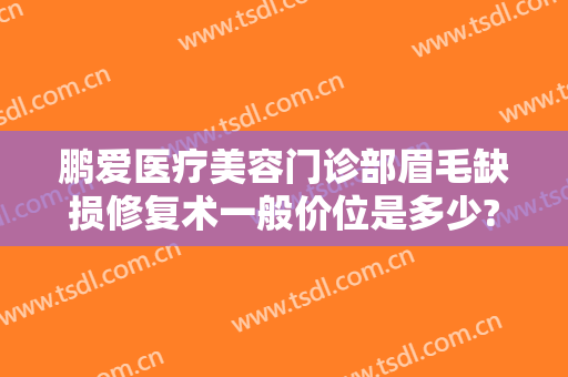 鹏爱医疗美容门诊部眉毛缺损修复术一般价位是多少?好不好?