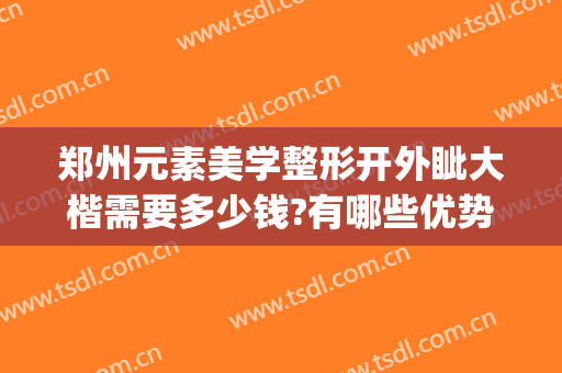 郑州元素美学整形开外眦大楷需要多少钱?有哪些优势?(郑州元素美学整形地址)