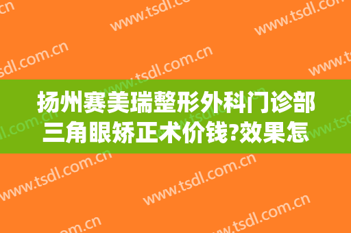 扬州赛美瑞整形外科门诊部三角眼矫正术价钱?效果怎么样?(上海赛美瑞医疗整形医院)