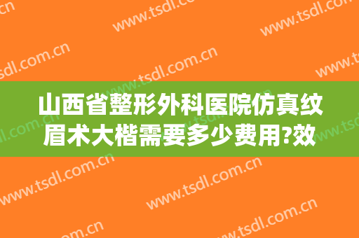 山西省整形外科医院仿真纹眉术大楷需要多少费用?效果怎么样?(山西整形外科医院正规吗)