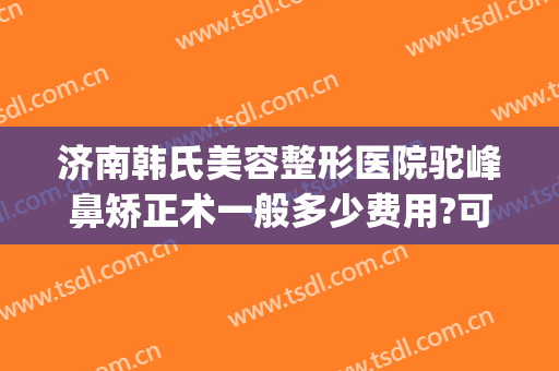 济南韩氏美容整形医院驼峰鼻矫正术一般多少费用?可靠吗?(山东省济南整形美容医院)