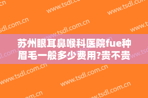 苏州眼耳鼻喉科医院fue种眉毛一般多少费用?贵不贵?