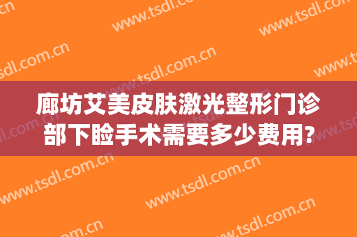 廊坊艾美皮肤激光整形门诊部下睑手术需要多少费用?有哪些优势?(廊坊艾美医疗美容怎样)