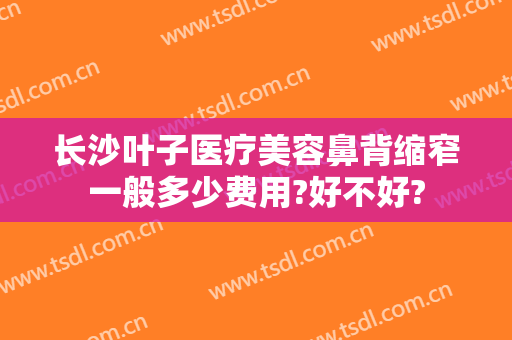 长沙叶子医疗美容鼻背缩窄一般多少费用?好不好?