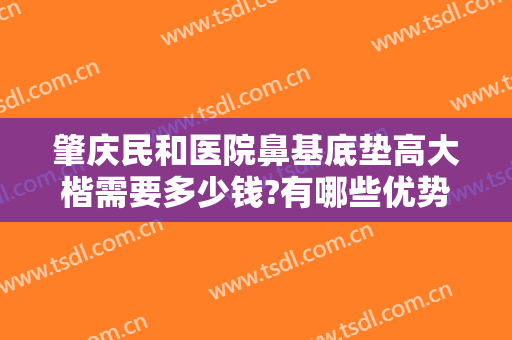 肇庆民和医院鼻基底垫高大楷需要多少钱?有哪些优势?