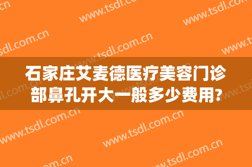 石家庄艾麦德医疗美容门诊部鼻孔开大一般多少费用?好不好?(石家庄艾麦德医疗美容怎么样)