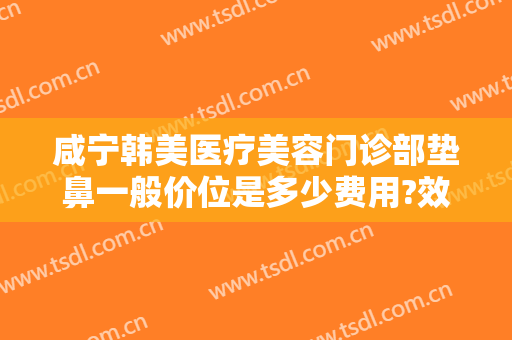 咸宁韩美医疗美容门诊部垫鼻一般价位是多少费用?效果怎么样?