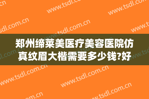 郑州缔莱美医疗美容医院仿真纹眉大楷需要多少钱?好不好?(郑州缔莱美整形医院怎么样)