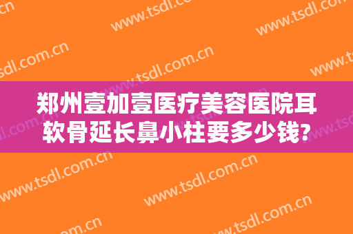 郑州壹加壹医疗美容医院耳软骨延长鼻小柱要多少钱?好不好?
