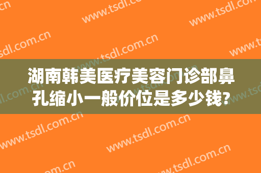 湖南韩美医疗美容门诊部鼻孔缩小一般价位是多少钱?效果怎么样?(长沙亚韩鼻子做的最好的医生)