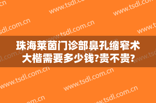 珠海莱茵门诊部鼻孔缩窄术大楷需要多少钱?贵不贵?