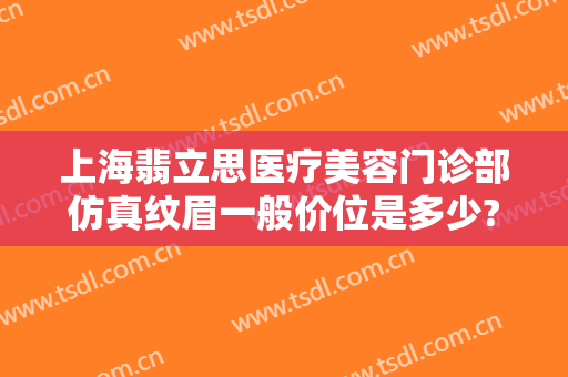 上海翡立思医疗美容门诊部仿真纹眉一般价位是多少?好不好?