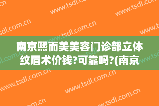 南京熙而美美容门诊部立体纹眉术价钱?可靠吗?(南京美熙医疗美容医院)