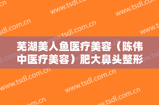 芜湖美人鱼医疗美容（陈伟中医疗美容）肥大鼻头整形要多少钱?贵不贵?