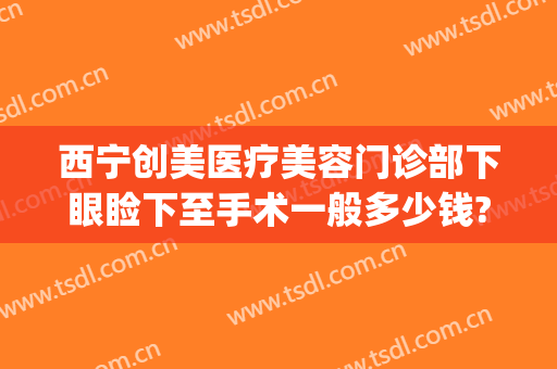 西宁创美医疗美容门诊部下眼睑下至手术一般多少钱?有哪些优势?(西安西京医院美容科割双眼皮多钱)
