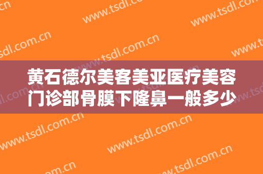 黄石德尔美客美亚医疗美容门诊部骨膜下隆鼻一般多少钱?效果怎么样?