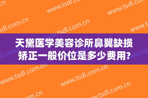 天黛医学美容诊所鼻翼缺损矫正一般价位是多少费用?怎么样?(天黛整形医院)