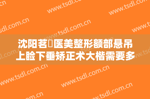沈阳茗湲医美整形额部悬吊上睑下垂矫正术大楷需要多少钱?效果怎么样?