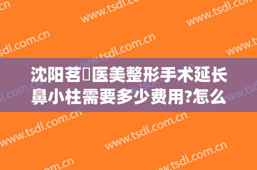 沈阳茗湲医美整形手术延长鼻小柱需要多少费用?怎么样?(沈阳茗湲医美整形医院)