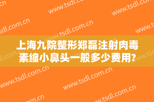 上海九院整形郑磊注射肉毒素缩小鼻头一般多少费用?效果怎么样?