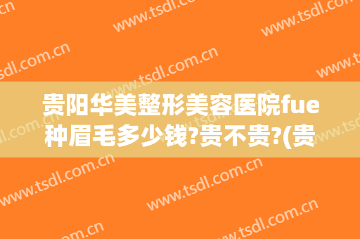 贵阳华美整形美容医院fue种眉毛多少钱?贵不贵?(贵阳华美纹眉怎么样)