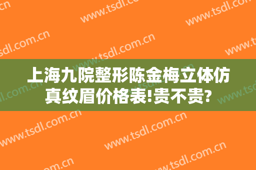 上海九院整形陈金梅立体仿真纹眉价格表!贵不贵?