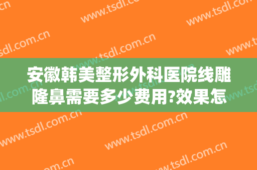 安徽韩美整形外科医院线雕隆鼻需要多少费用?效果怎么样?(医美整形隆鼻什价格)