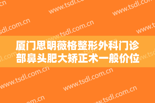 厦门思明薇格整形外科门诊部鼻头肥大矫正术一般价位是多少?贵不贵?