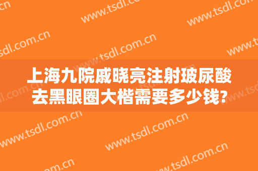 上海九院戚晓亮注射玻尿酸去黑眼圈大楷需要多少钱?好不好?