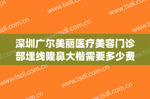 深圳广尔美丽医疗美容门诊部埋线隆鼻大楷需要多少费用?贵不贵?(深圳广尔美丽鼻子做得怎么样)