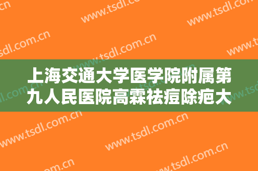 上海交通大学医学院附属第九人民医院高霖祛痘除疤大楷需要多少费用?可靠吗?