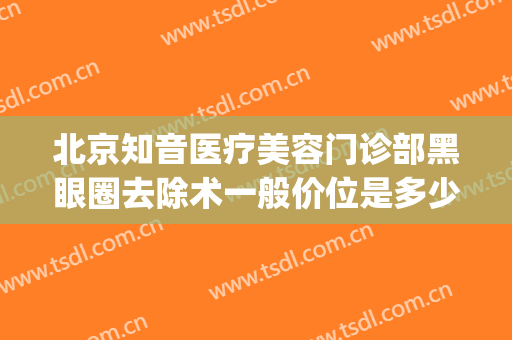 北京知音医疗美容门诊部黑眼圈去除术一般价位是多少?贵不贵?(医疗美容能去除黑眼圈吗)