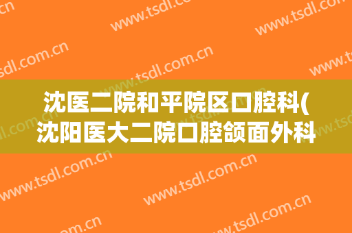 沈医二院和平院区口腔科(沈阳医大二院口腔颌面外科)