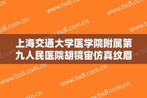 上海交通大学医学院附属第九人民医院胡镜宙仿真纹眉一般价位是多少?好不好?