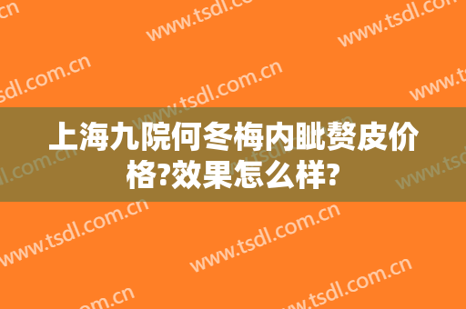 上海九院何冬梅内眦赘皮价格?效果怎么样?